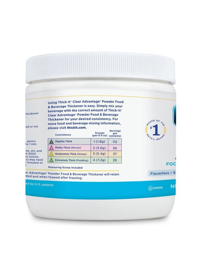 THICK-IT Clear Advantage Food & Beverage Thickener Powder For Dysphagia | Flavorless | Stable Consistency | 7.24 Oz Jar - Image 3