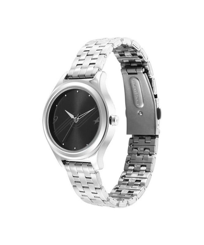 Fastrack By Titan Stunners Black Dial Metal Strap Watch for Girls 6152sm06 - Image 4