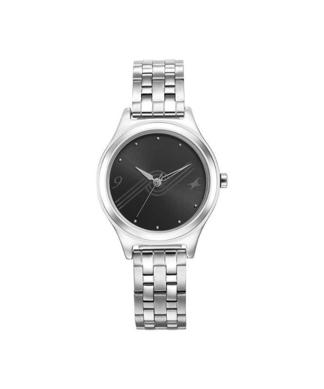 Fastrack By Titan Stunners Black Dial Metal Strap Watch for Girls 6152sm06 - Image 1