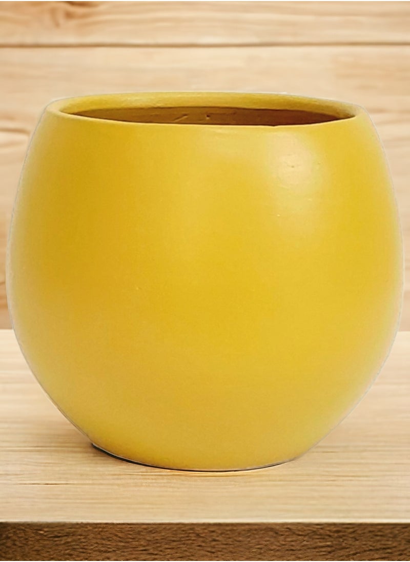 Shatla Shop Yellow Decorative Pot for plants and cactus - for Office decoration & Home decor  - Image 2
