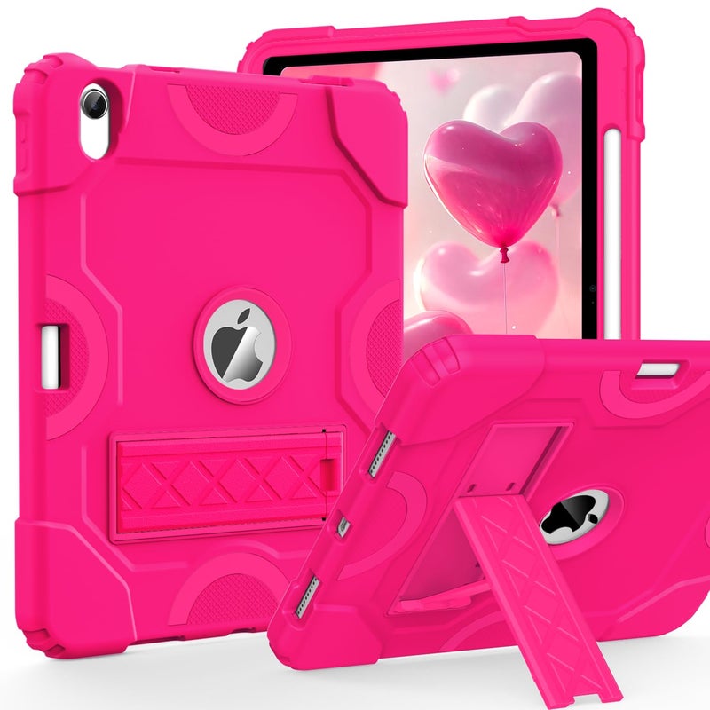 Cantis Case for iPad 11-inch (A16) 2025/ iPad 10th Generation 2022 (10.9 inch), Shockproof Cover 10th Generation with Pencil Holder & Kickstand, Hot Pink - Image 1