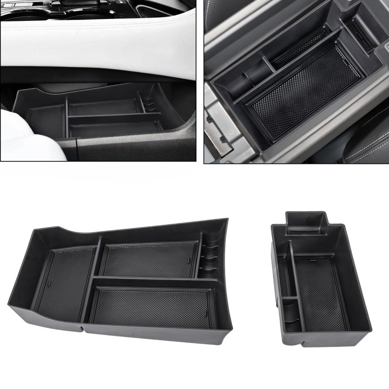 Neepiar Center Console Organizer Compatible with Nissan Rogue 2021 2022 2023 2024 2025 Armrest Storage Box Insert Tray Interior Secondary Accessories2PCS Center Console Tray