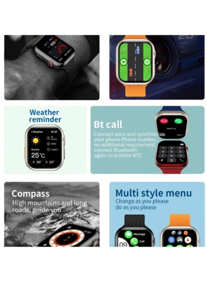 AROAQ Z86 PRO Max Smart Watch Series 9 – 2.1" Big Screen, Bluetooth Calls, Compass, Fitness Tracker, Waterproof, Android & iOS Compatible - Gray - Image 4