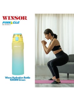 Winsor Winsor Pinnacle Wave Hydration Bottle 1000 Ml  | Leak-Proof Water Bottle with Protein Shaker - Ideal for Gym, School, and Outdoor Sports - Green  - Image 5