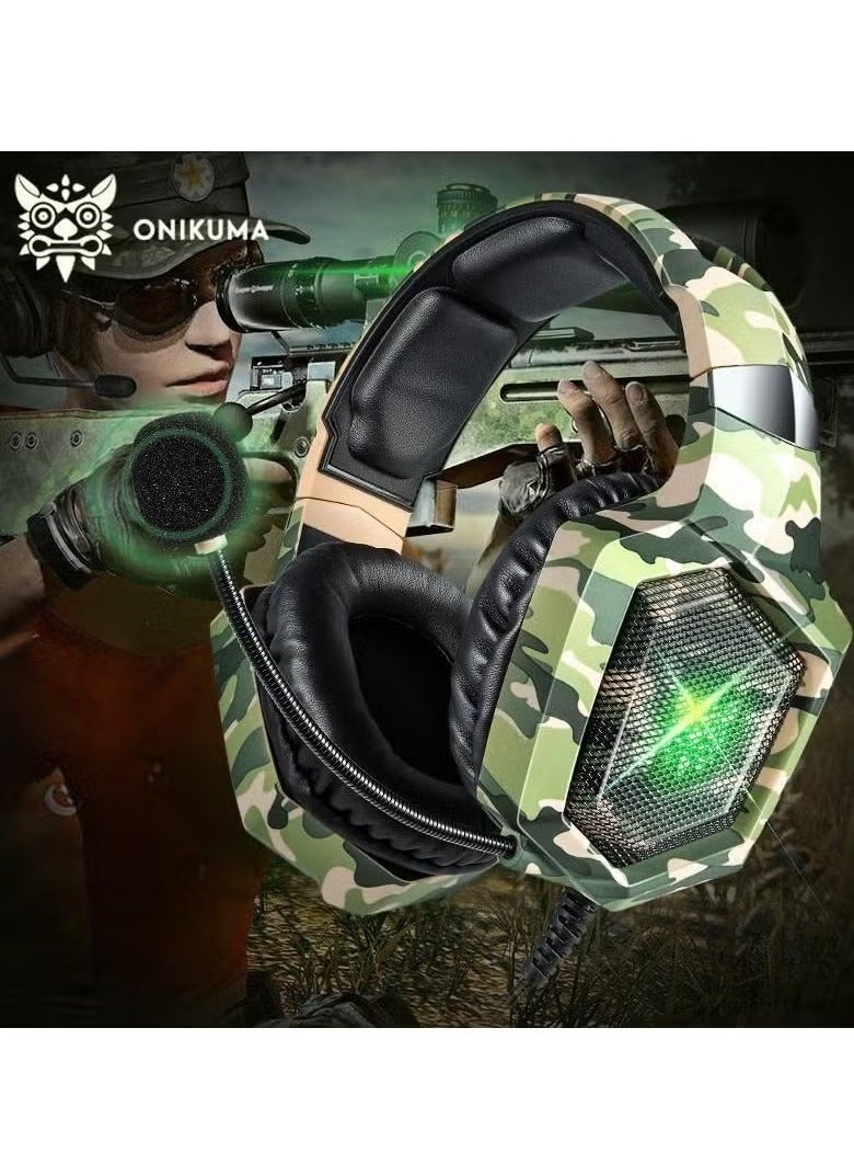onikuma K8 Wired Stereo Gaming Headphones with Mic & LED Lights – High-Quality Sound, Noise-Cancelling Microphone, Comfortable Ear Cushions – Ideal for Gaming, Streaming, and Online Communication – Durable, Adjustable, and Stylish Design - Image 2