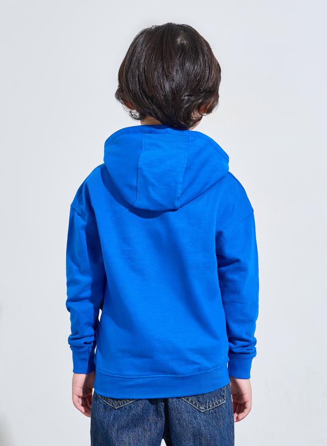 Styli Boys Blue Basketball Print Regular Fit Hoodie - Image 4
