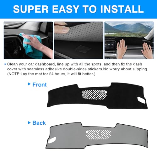 Autorder Dashboard Cover Mat for Hyundai Kona 2024 2025 2026 Accessories Dash Cover Upgrade Velvet Dash Mat Sunshade Glare UV Rays Protector - Image 5