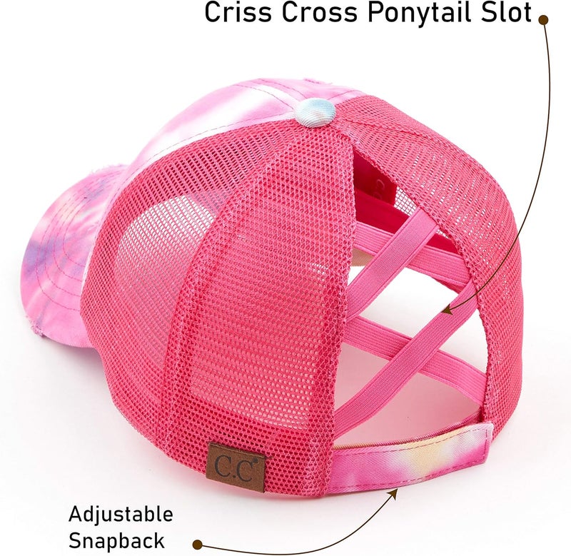 Cc Ponycap Messy High Bun Ponytail Adjustable Glitter Mesh Trucker Baseball Cap - Image 3