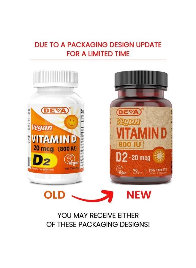 Deva Vegan Vitamins - Vitamin D 800 Iu Tabs 90 Ct - Image 1