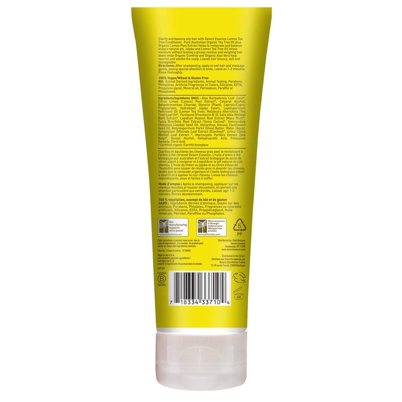 Desert Essence Lemon Tea Tree Shampoo & Conditioner Bundle - 8 Fl Ounce - Clarifying For Oily Hair - Essential Oils - Strengthen & Protect Hair - Effective Cleansing - Image 5