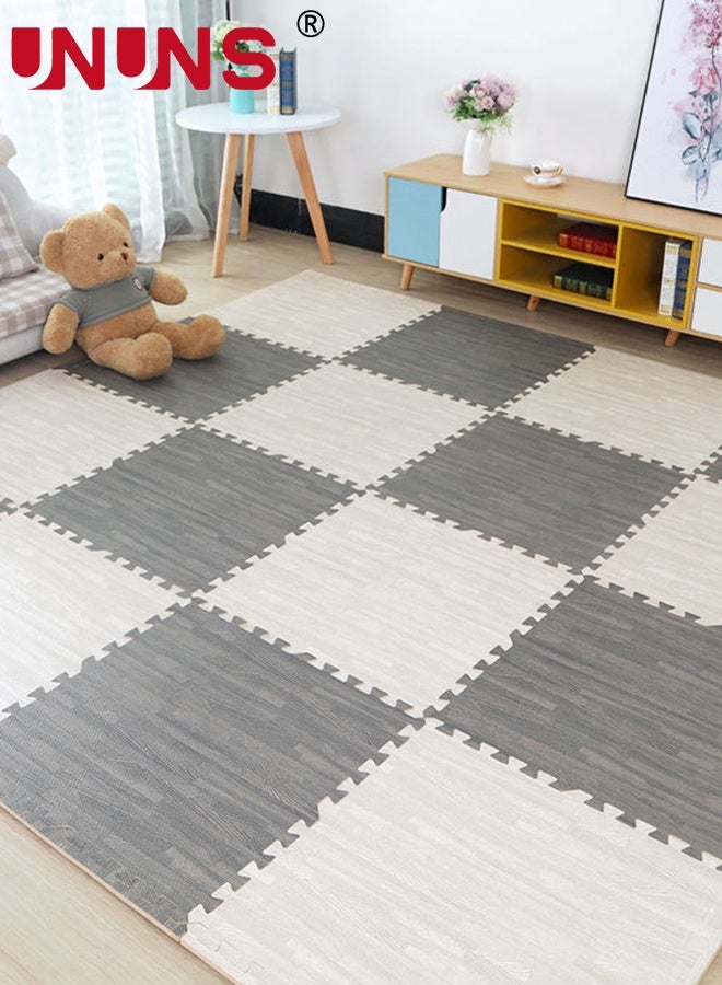 UNUNS 12PCS Interlocking Floor Tiles,Baby Play Mat,Soft Foam Floor Tiles for KidsLAdjustable Interlocking Foam Tiles,Fits with Playpen Baby mat for Crawling & Development,Safe & Non-Toxic Playmat for Babies - Image 4