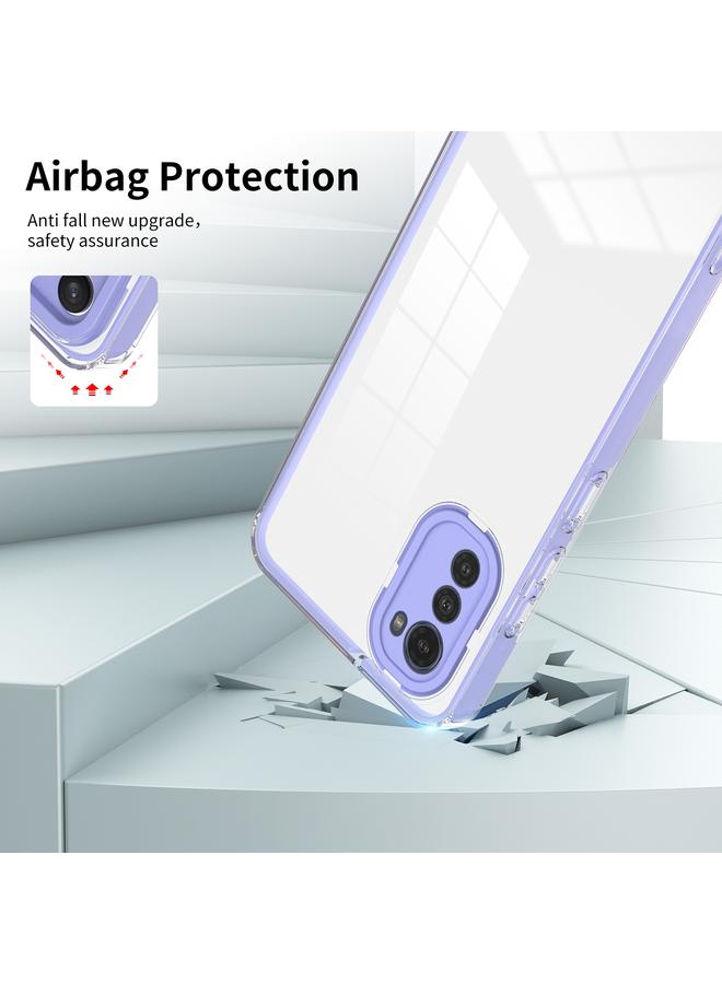 إيروريكس جراب لهاتف Motorola Moto E32 3 في 1 جراب هاتف شفاف من مادة TPU بلون إطار الكمبيوتر الشخصي - Image 4