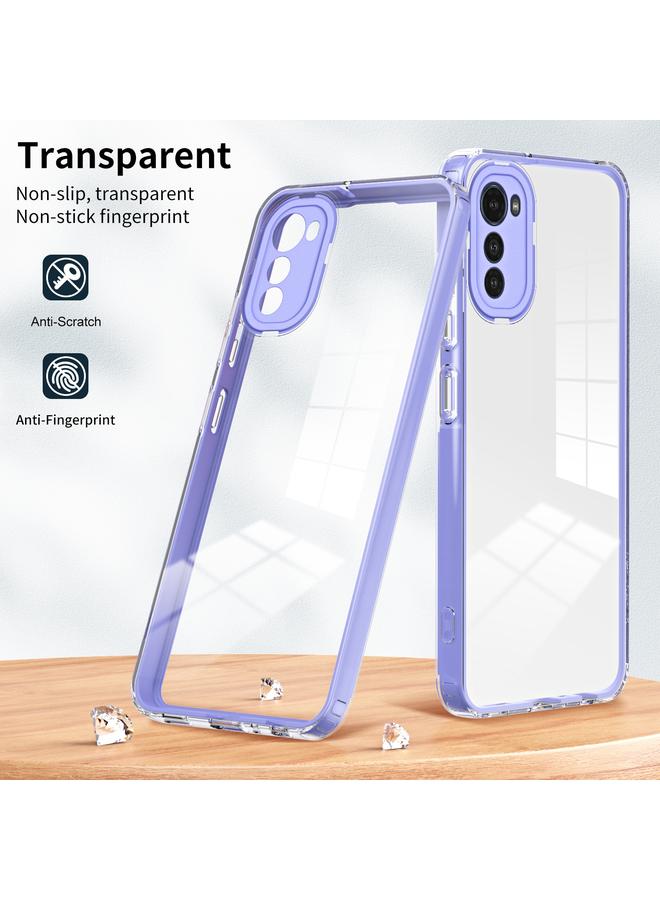 إيروريكس جراب لهاتف Motorola Moto E32 3 في 1 جراب هاتف شفاف من مادة TPU بلون إطار الكمبيوتر الشخصي - Image 2