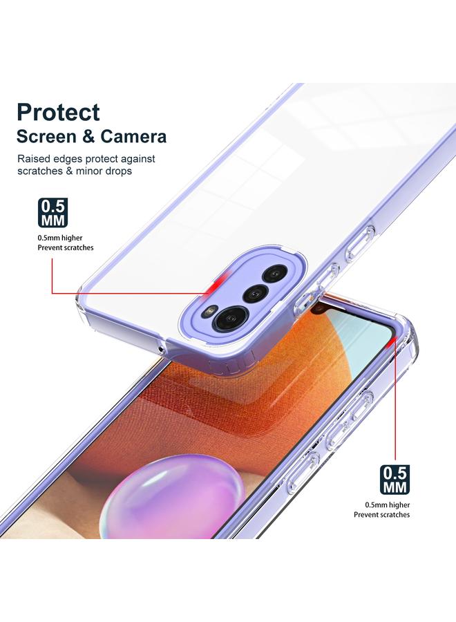 إيروريكس جراب لهاتف Motorola Moto E32 3 في 1 جراب هاتف شفاف من مادة TPU بلون إطار الكمبيوتر الشخصي - Image 3