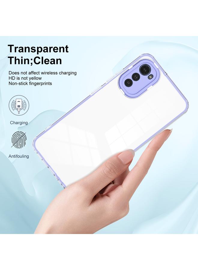 إيروريكس جراب لهاتف Motorola Moto E32 3 في 1 جراب هاتف شفاف من مادة TPU بلون إطار الكمبيوتر الشخصي - Image 5