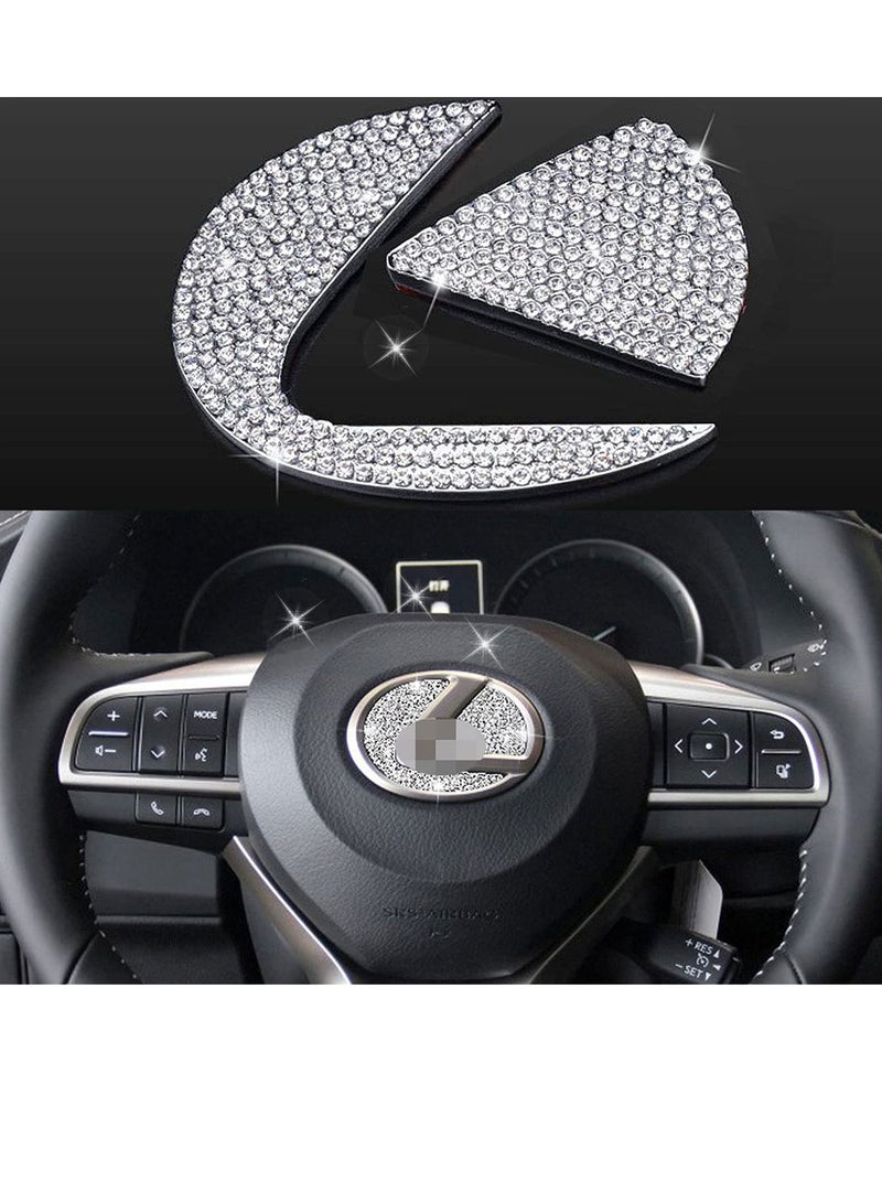 Excefore Bling Bling Steering Wheel Logo Caps Compatible with for Lexus, DIY Diamond Crystal Emblem Accessories Interior Decorations for Women, Compatible with for Lexus Before 2014（Small） - Image 1
