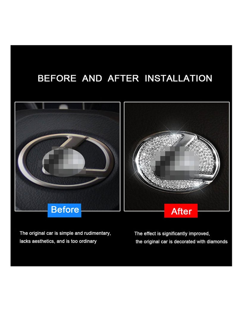 Excefore Bling Bling Steering Wheel Logo Caps Compatible with for Lexus, DIY Diamond Crystal Emblem Accessories Interior Decorations for Women, Compatible with for Lexus Before 2014（Small） - Image 4