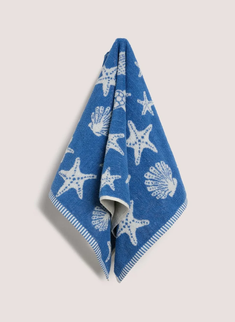 Matalan Blue Beach Print Towel