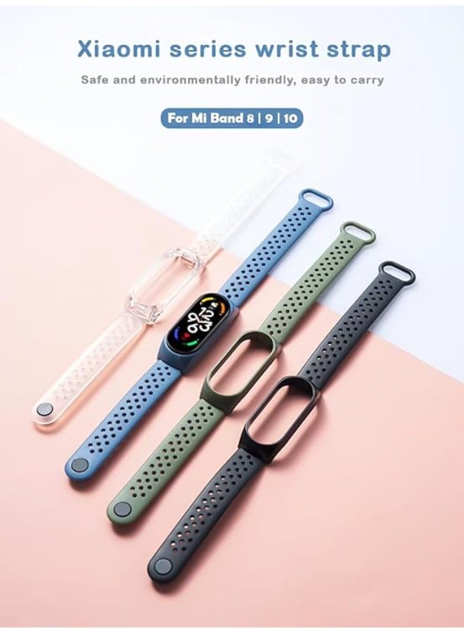 Xiaomi Mi Band 10/9 / 8 Protective Sport Band with Case, Soft Silicone Strap with Built-in Cover, Breathable Vent Holes For For Xiaomi Smart Band 10/9/8 - Image 2