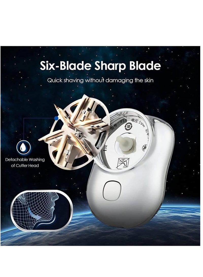 ELTRAZONE Mini & Portable Electric Shaver, New Pocket Portable Electric Shave, Magic USB Mini Shaver Electric Razor For Men, Rechargeable Travel Razors For Men Electric Shaver For Shaving Face(Blue) - Image 4