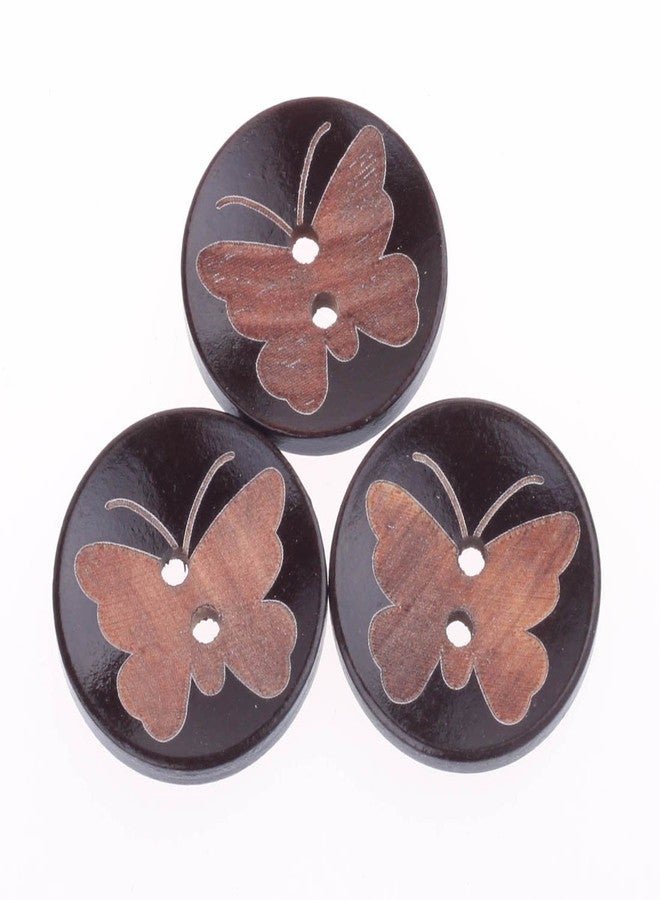 COTOWIN Pack of 20 1-Inch (25mm) Butterfly Wood Buttons Sewing Craft DIY Accessory - Image 3