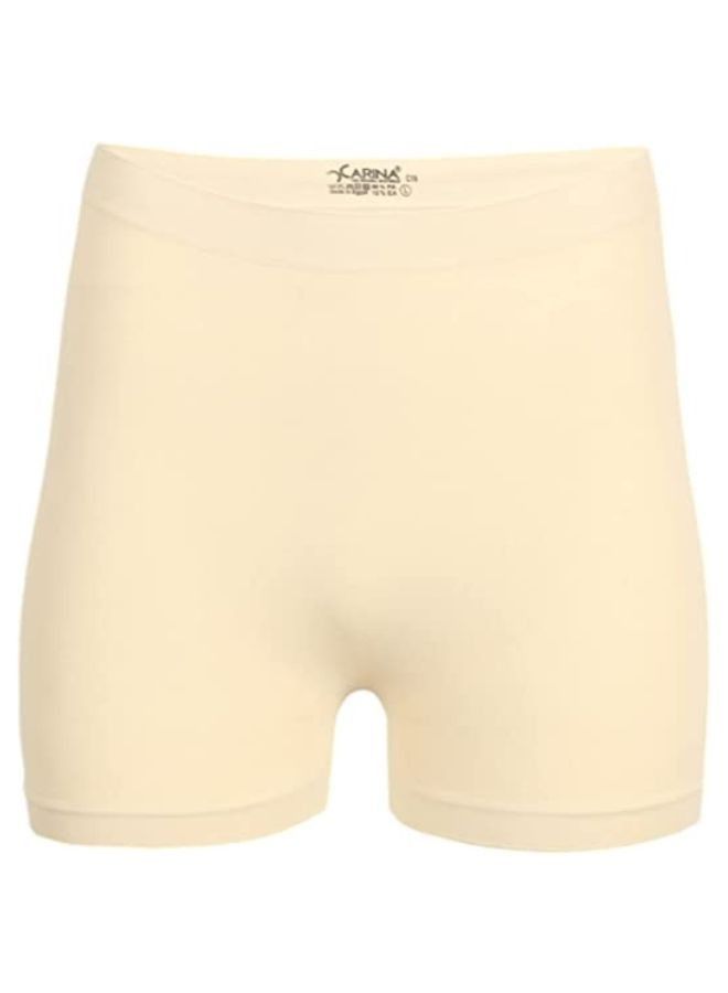 Carina Mini Shorts Lycra Elastic Waist Mid Rise Off White and blue(Set of 2 Pieces) - Image 2