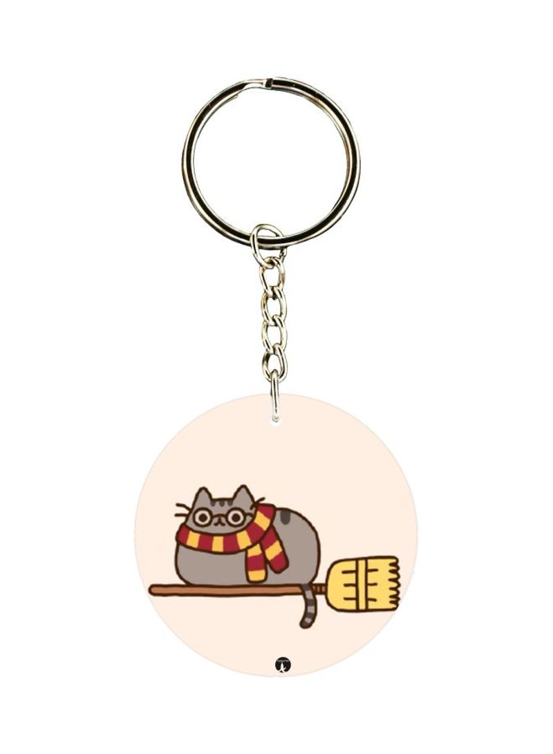 RKN Cartoon Cat Printed Dual Sided Keychain