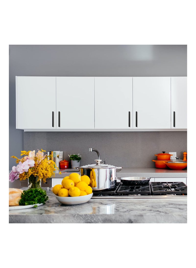 3pcs Black Modern Square Cabinet Pulls 5in Stainless Steel Drawer Handles for Kitchen and Bathroom Storage - Image 2