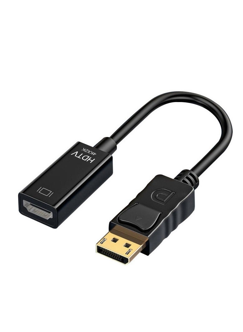 DisplayPort (DP) to HDMI Adapter – Black 4K Video Converter for Desktop, Laptop to TV, Monitor, Projector – Audio & Video Sync, Plug & Play, Sleek Design for Office, Gaming, and Home Entertainment  - Image 2