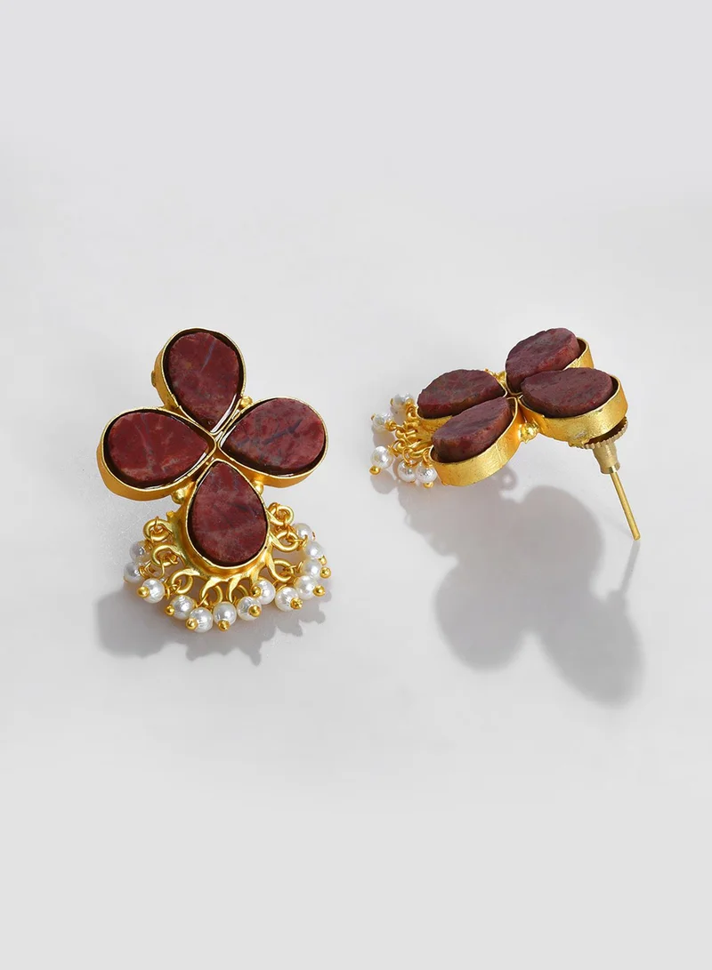 SOHI Red Contemporary Artificial Drop Earring Jewellery