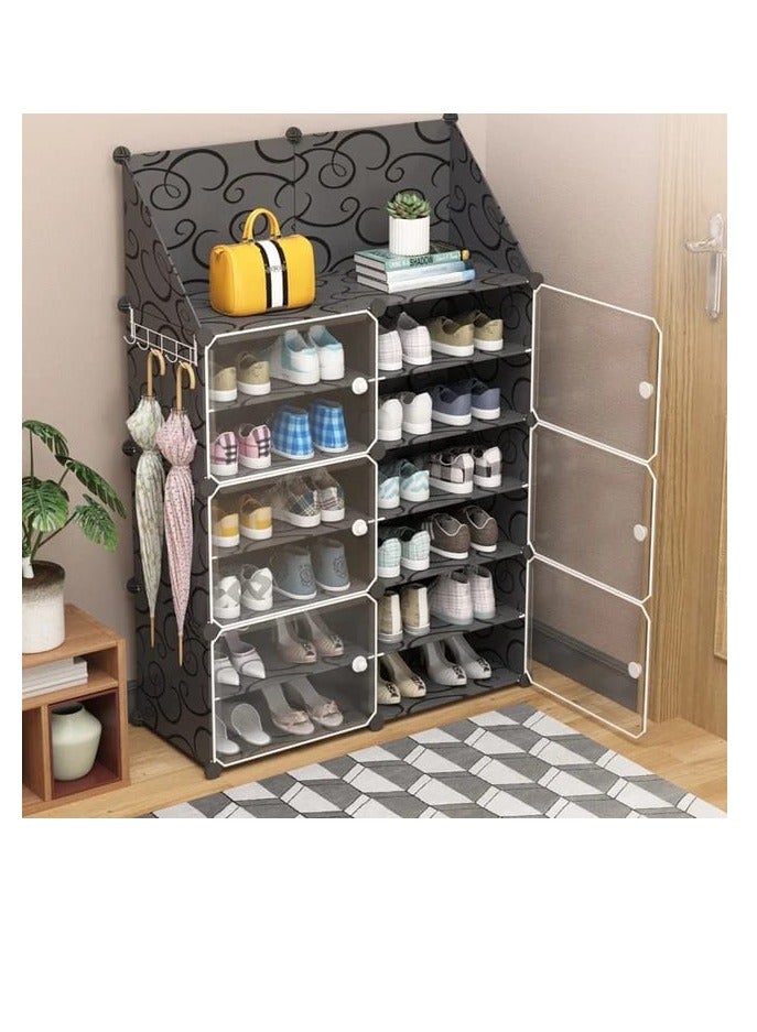 BAIG Bedroom Cabinets Shoe Rack Transparent Shoe Cabinet Home Drawer Type Simple Door To Put Shoes  Library Furniture - Image 1