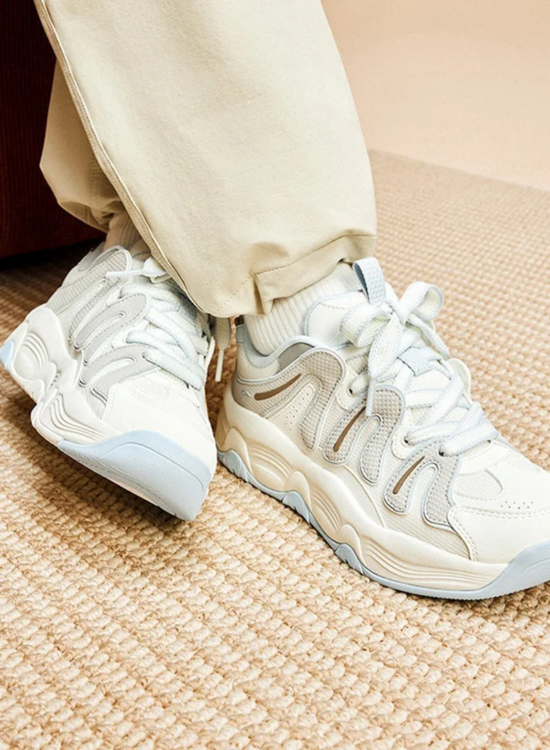 ANTA Beige/Grey/Blue Milkshake - Chunky Lifestyle Shoes for Women | Best Price UAE