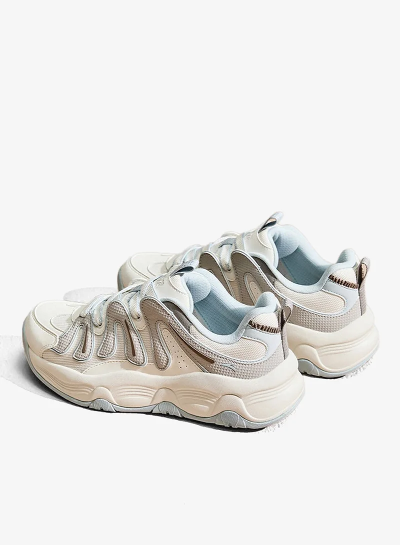 ANTA Beige/Grey/Blue Milkshake - Chunky Lifestyle Shoes for Women | Best Price UAE