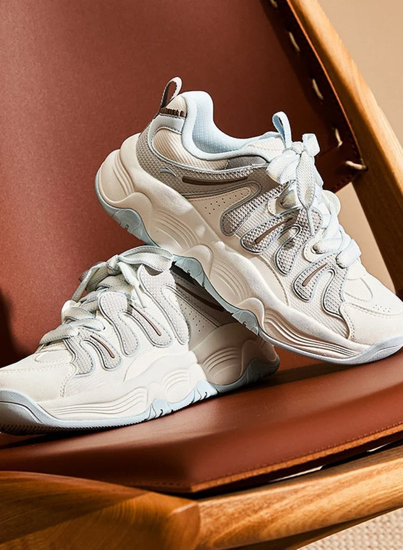 ANTA Beige/Grey/Blue Milkshake - Chunky Lifestyle Shoes for Women | Best Price UAE