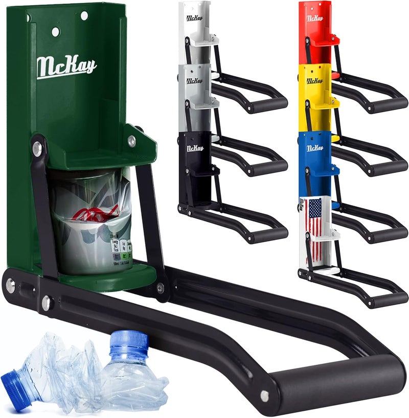 McKay 16 oz. Metal Can Crusher, Heavy-Duty Wall-Mounted Smasher for Aluminum Seltzer, Soda, Beer Cans and Bottles for Recycling - Hunter Green Multi option design - Image 1
