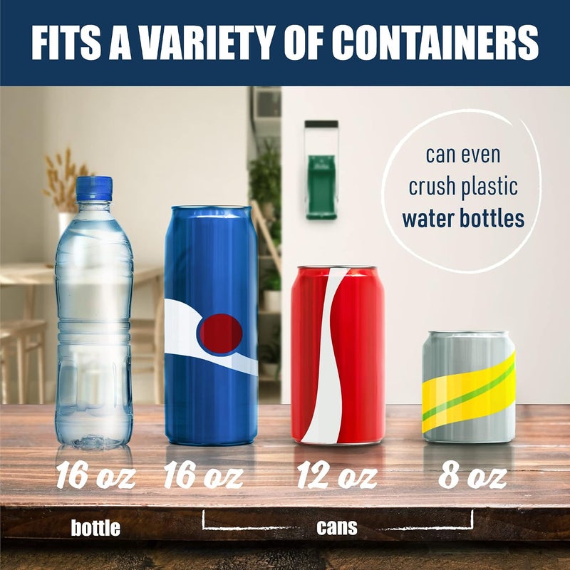 McKay 16 oz. Metal Can Crusher, Heavy-Duty Wall-Mounted Smasher for Aluminum Seltzer, Soda, Beer Cans and Bottles for Recycling - Hunter Green Multi option design - Image 5