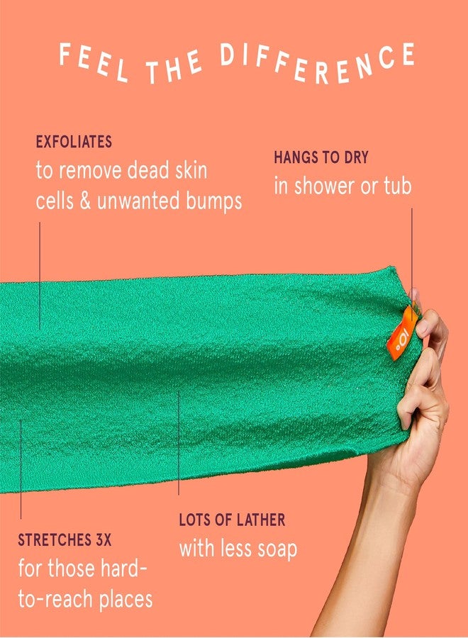 Cleanlogic Body Exfoliating Cloth, Stretchy Exfoliator Bath and Shower Washcloths for Smooth and Softer Skin, Reusable Daily Skincare Tool, Assorted Colors, 3 Count Value Pack - Image 2