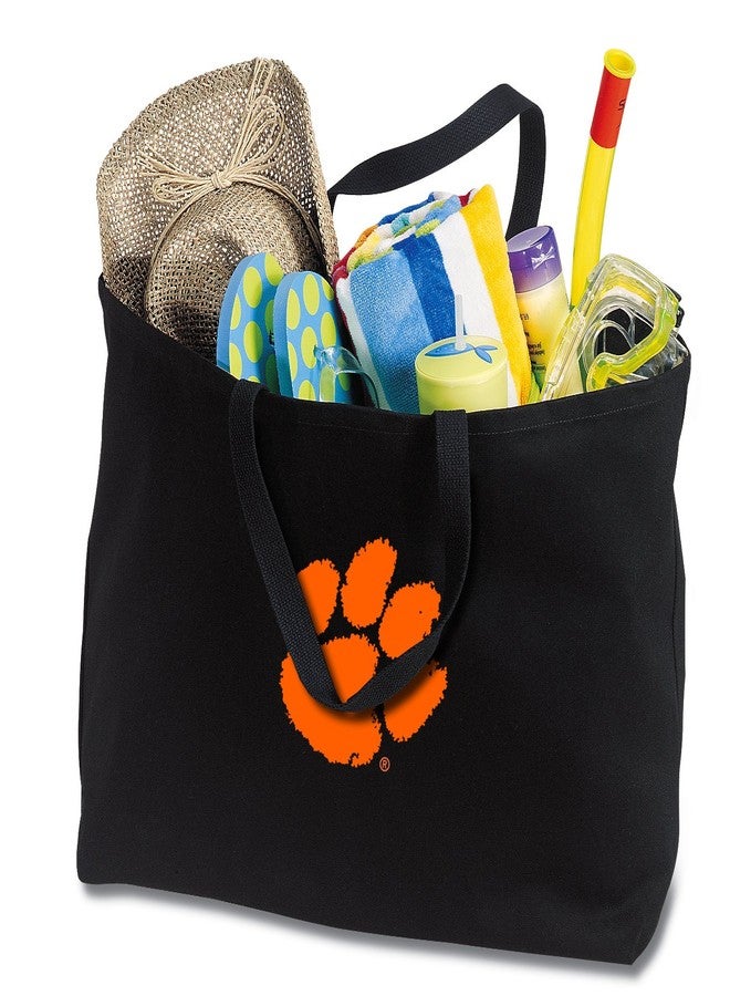 Broad Bay JUMBO Clemson Tote Bag or Large Canvas Clemson University Shopping Bag - Image 1