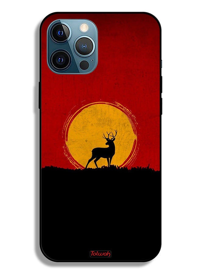 Tolwak Apple iPhone 12 Pro Max Protective Case Deer And Moon Artwork - Image 2