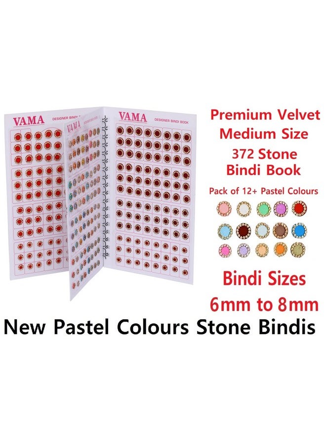 VAMA Fashions Multicolor Round Pastel English Mint Colors Stone Border Booklet Forehead Sindoor Sticker Bindi Book For Women  - Image 2