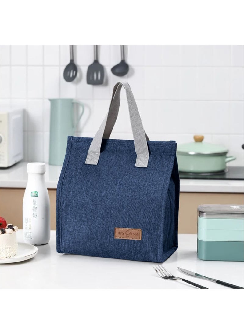 كامكو طقم حقائب غداء معزولة من كاشكو مكوّن من قطعتين – مجموعة حقائب حمل قابلة لإعادة الاستخدام ومقاومة للتسرّب – متوفرة باللون الرمادي أو الأسود أو الأزرق الكحلي – حقيبة تبريد حرارية كبيرة للعمل أو المدرسة أو المكتب أو السفر (عبوة من قطعتين: أزرق ورمادي) - Image 5