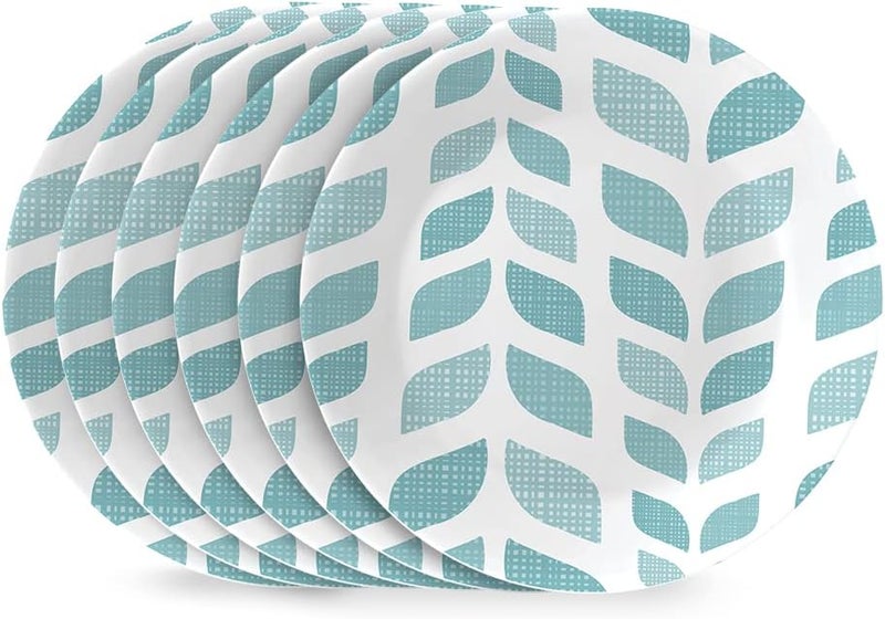 Corelle Vitrelle 675 Salad Appetizer Plate Set Triple Layer Glass and Chip Resistant Lightweight Round Plates 6Piece Northern Pines - Image 1