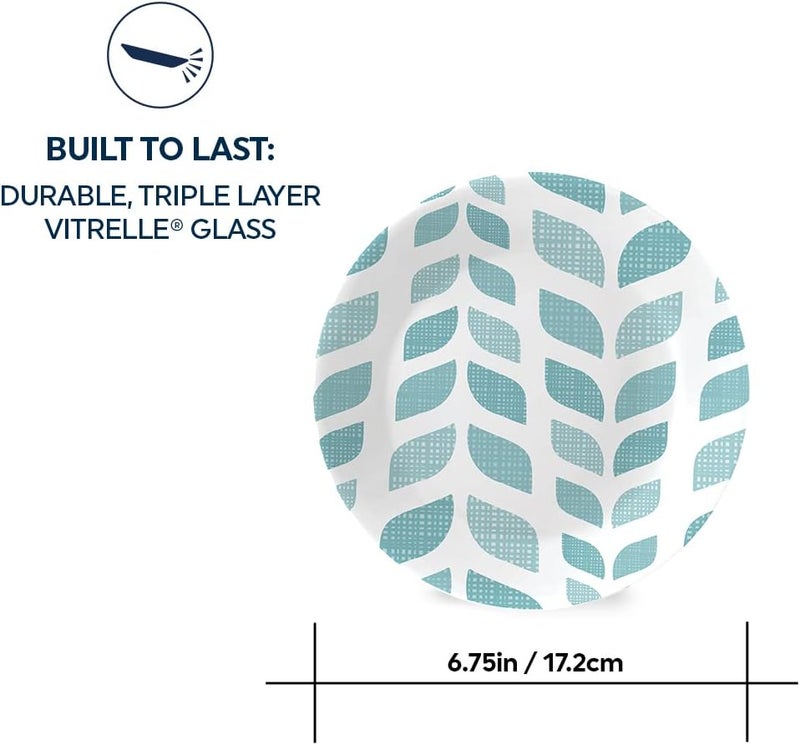 Corelle Vitrelle 675 Salad Appetizer Plate Set Triple Layer Glass and Chip Resistant Lightweight Round Plates 6Piece Northern Pines - Image 4