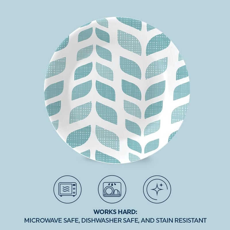 Corelle Vitrelle 675 Salad Appetizer Plate Set Triple Layer Glass and Chip Resistant Lightweight Round Plates 6Piece Northern Pines - Image 3