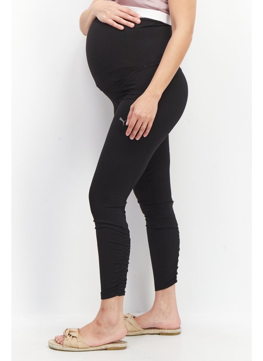 PUMA Maternity Full Length Brand Logo Leggings, Black  - Image 3