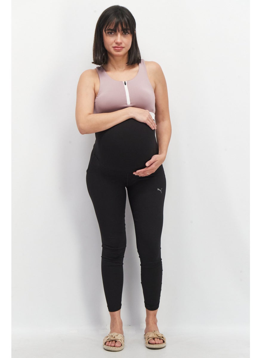 PUMA Maternity Full Length Brand Logo Leggings, Black  - Image 2