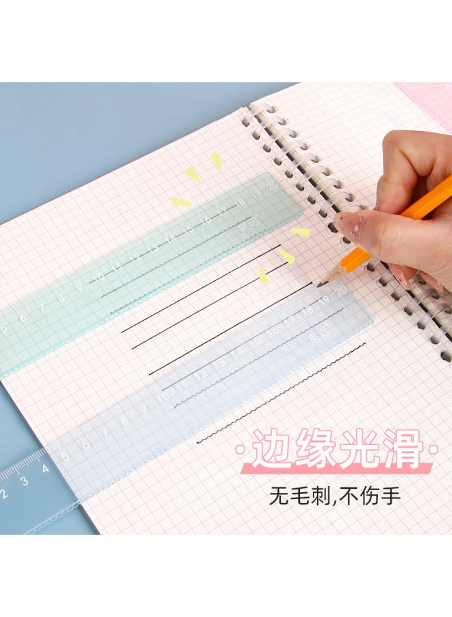 HELPS Creative Jelly Color Student Ruler Transparent 20cm Scale Thickened Acrylic Plastic Ruler Measuring Tools - Image 2