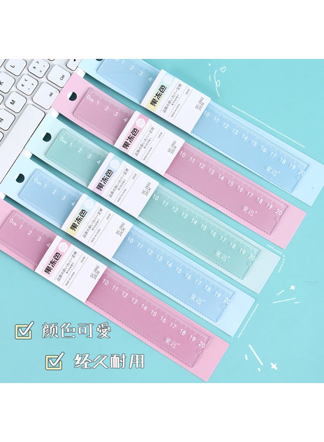 HELPS Creative Jelly Color Student Ruler Transparent 20cm Scale Thickened Acrylic Plastic Ruler Measuring Tools - Image 4