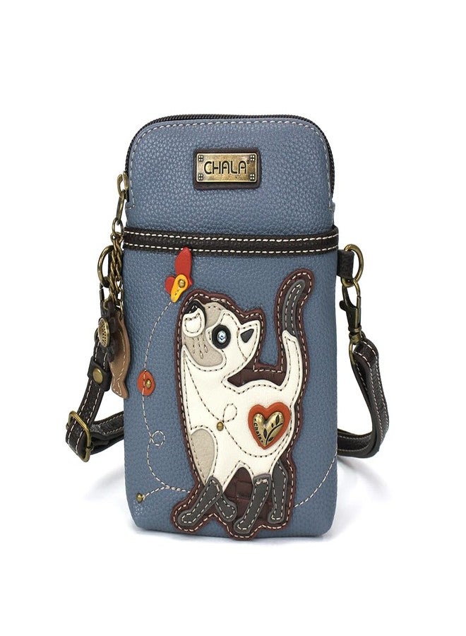 Chala Slim Cat Cellphone Crossbody Handbag - Convertable Strap, Cat Lovers Gift - Image 1
