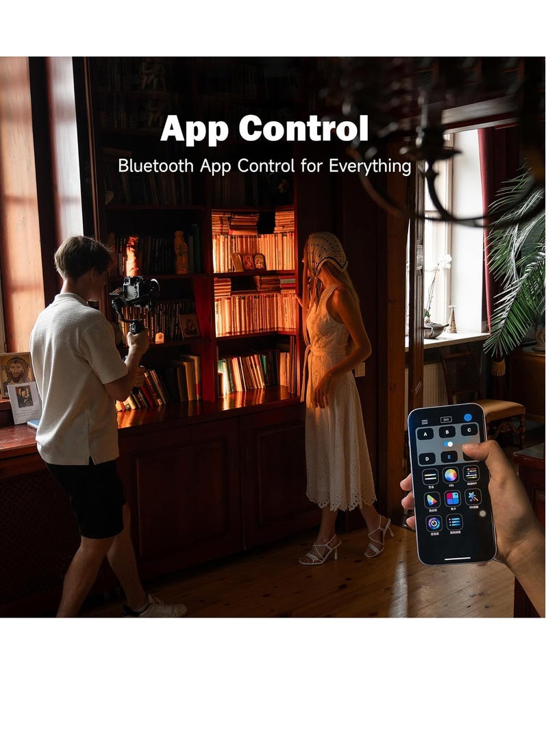 KASTWAVE 6000mAh RGB Video Light, Photography Video Lighting, Bluetooth Control On Camera Video Light, All Metal RGB Portable LED Photography Lighting, Led Camera Light Panel for Video Recording (Retro 08X) - Image 4